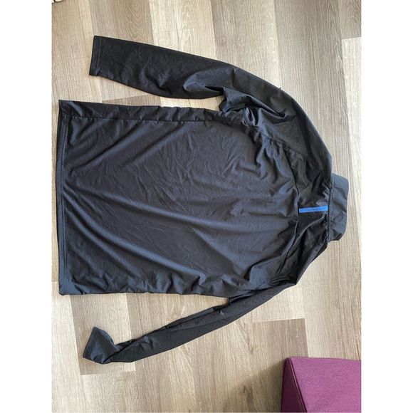 Gym King Debossed Energy 1/4 Zip Funnel Black Blue Contrast Pullover Sz Medium - Picture 7 of 13